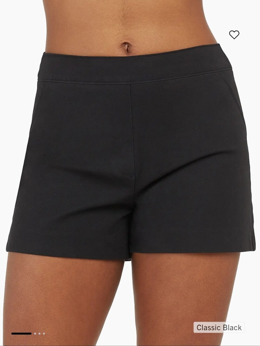 NWT Spanx On-the-Go Polished 6" Shorts Classic Black Pull-On Size Large